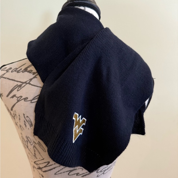 Navy Blue WVU Men's Scarf - Picture 3 of 5